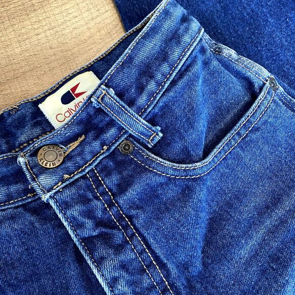Vintage 80's Calvin Klein Women's High Rise Straight Leg Jeans 7x32 - Picture 11 of 16